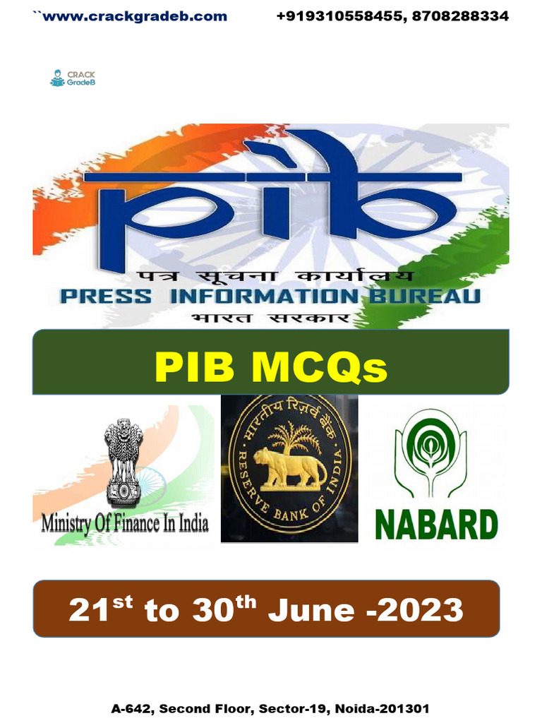 pib+june+2023+mcqs+part-+2 | PDF