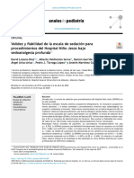 Validez y Fiabilidad de La Escala de Sedación para Procedimientos Del Hospital Ni No Jesús Bajo Sedoanalgesia Profunda