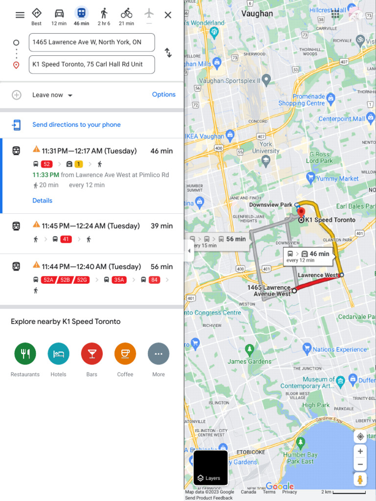 Directions to K1 Speed Toronto | PDF