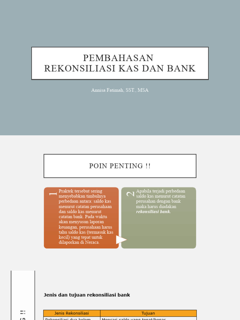 Rekonsiliasi Kas dan Bank Perusahaan | PDF