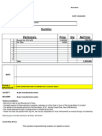 Price Nettotal Qty Particulars: Quotation