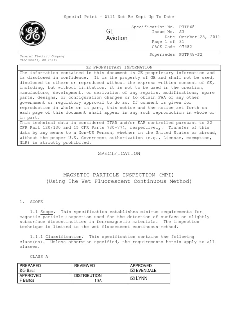 MPI Equipment Specification Guide | PDF