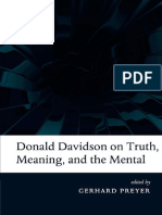 Donald Davidson On Truth, Meaning, and The Mental by Gerhard Preyer