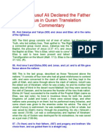 Abdullah Yusuf Ali Declared The Father of Jesus in Quran Translation Commentary
