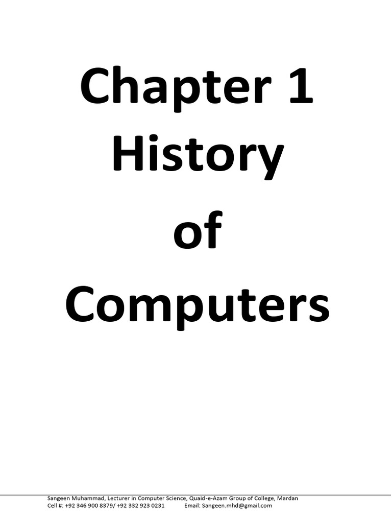Chapter 1 History of Computer PDF