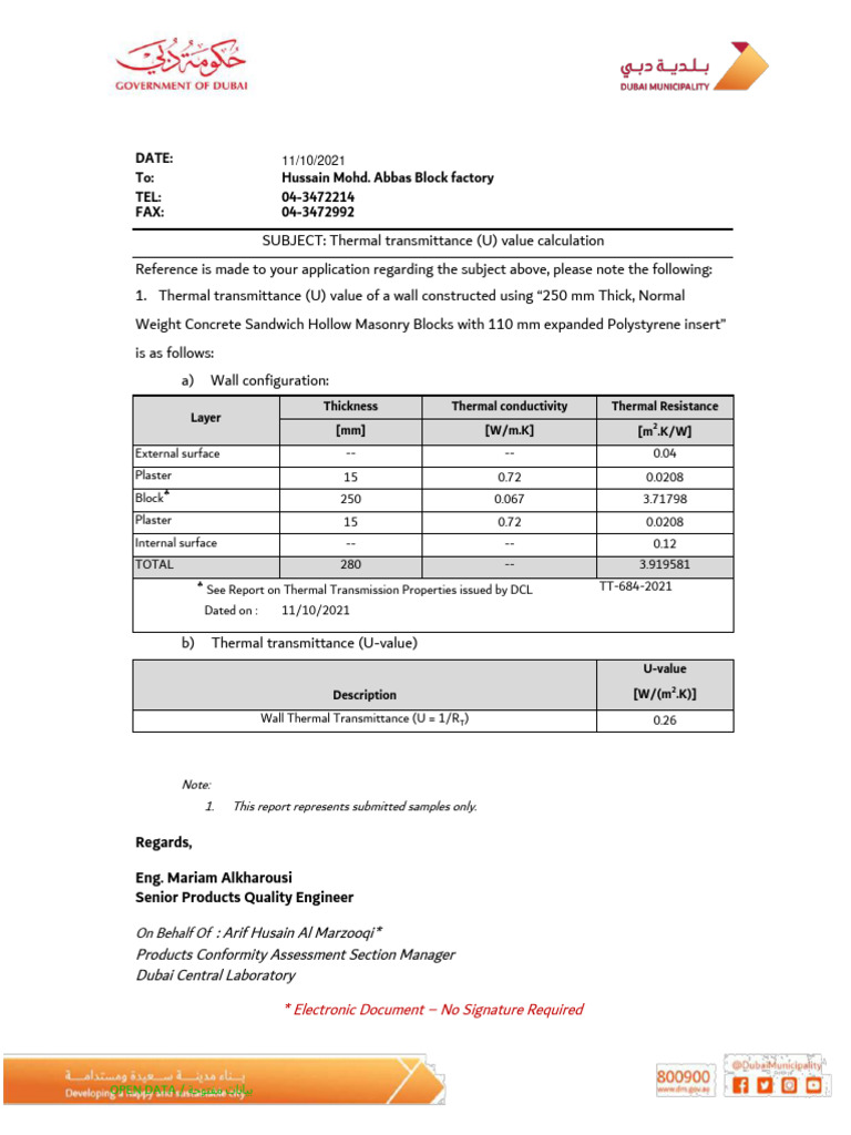 Thermal Block U Value PDF