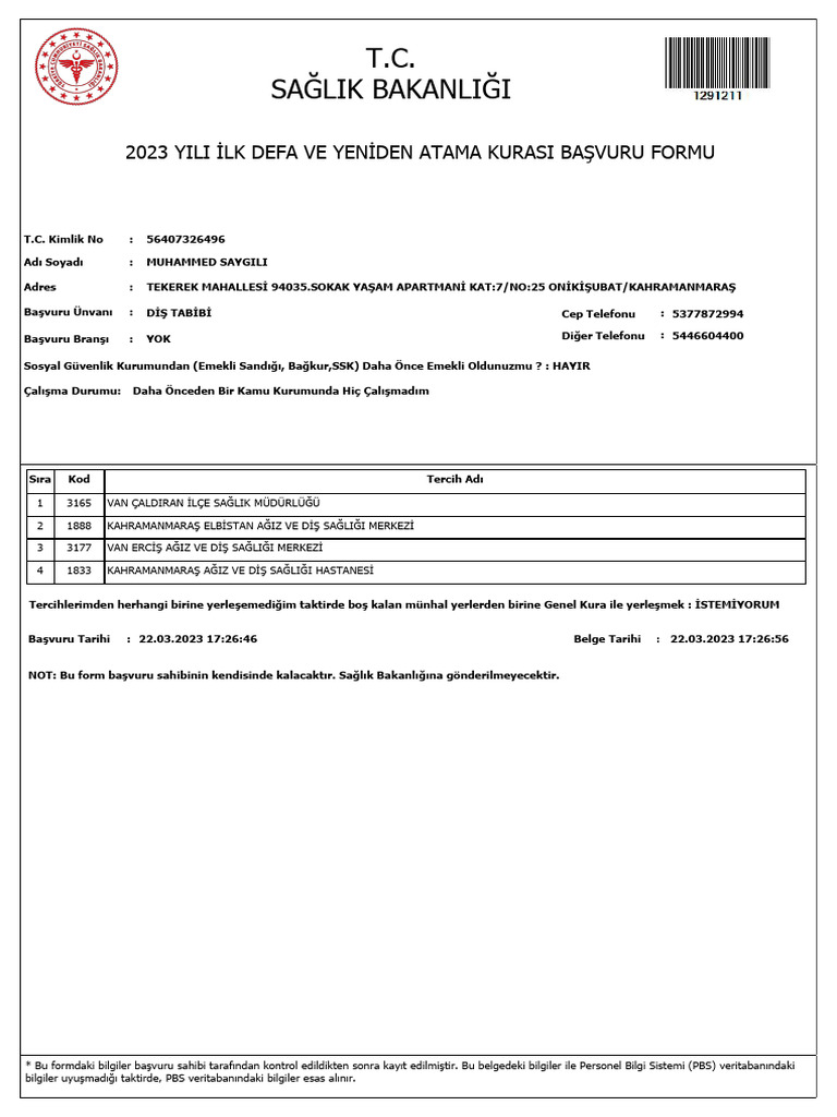 Basvuru formu pdf