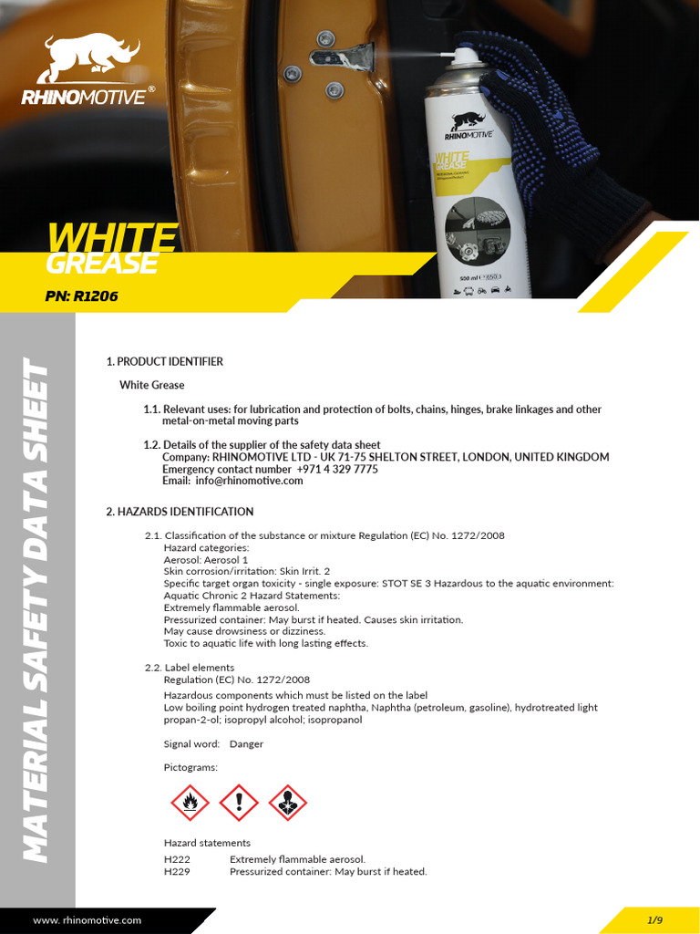 R1206 White Grease MSDS PDF