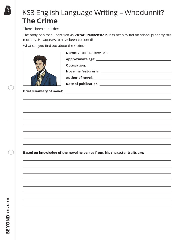 Whodunnit L1 The Crime Worksheet PDF