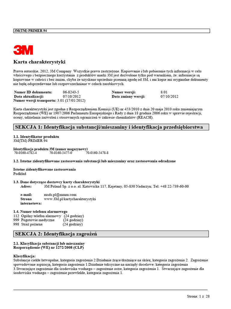 3M (TM) Primer 94 PDF