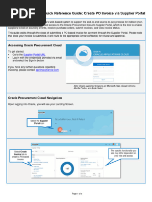 Arrow - Create PO Invoice via Supplier Portal