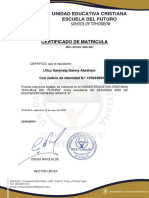 Certificado Matricula Du