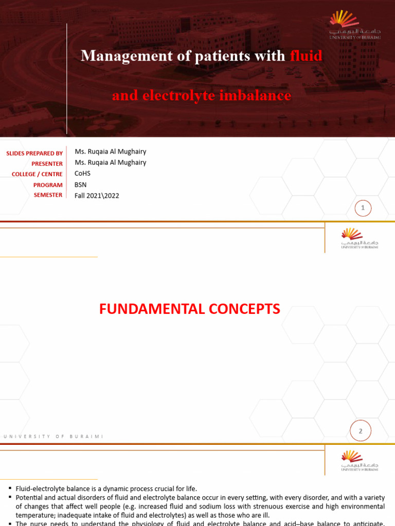 Management of Patients With Fluid and Electrolyte Imbalance | PDF