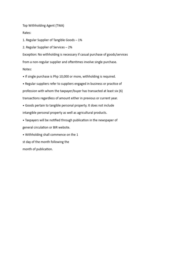 Top Withholding Agent 2018