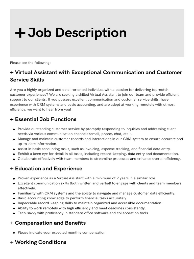 VA Job Description PDF