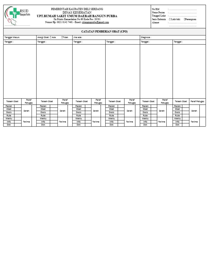 Formulir Cpo | PDF