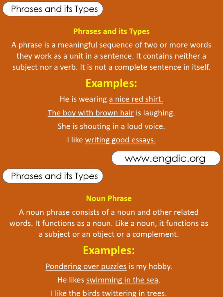 Phrases and Its Types | PDF