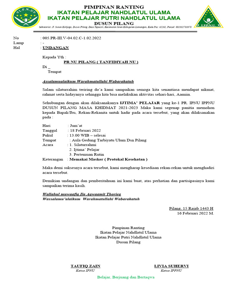 Undangan Ipnu | PDF