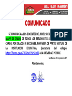 Comunicado: San Ramón, 07 de Junio Del 2021