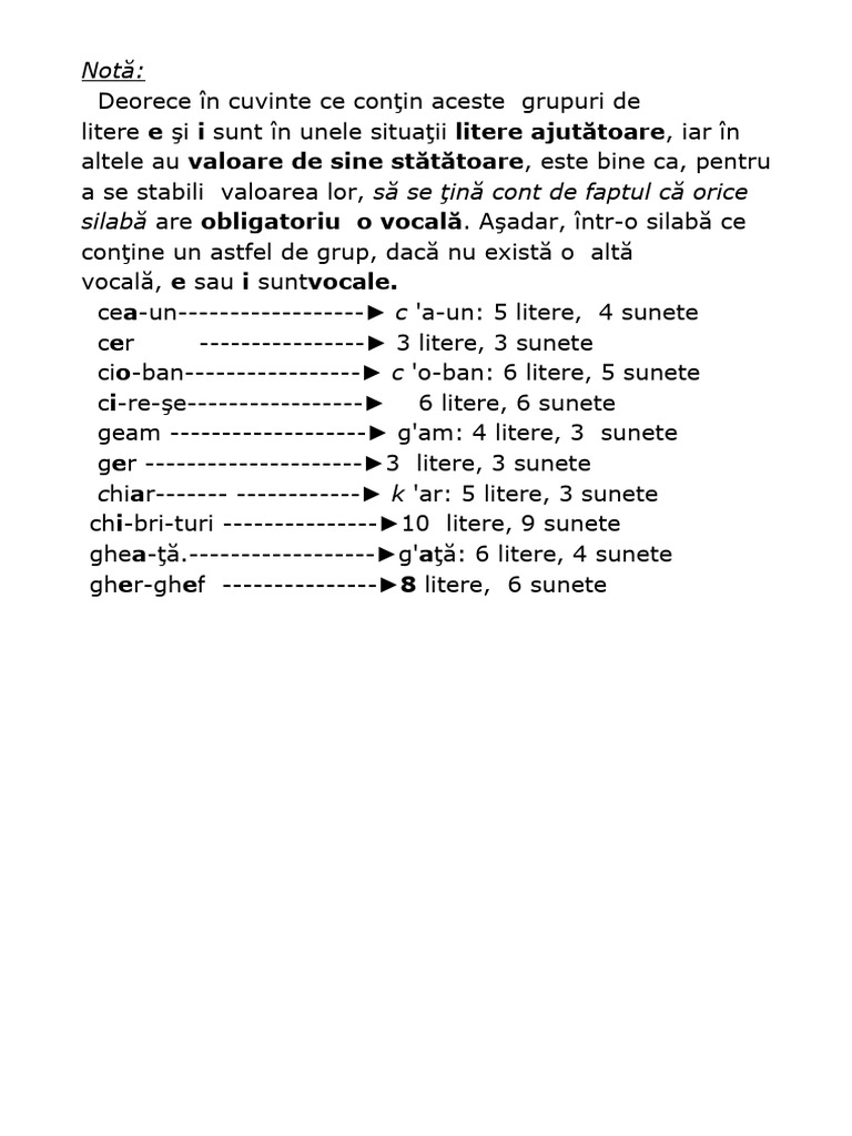 Câte Litere și Câte Sunete Au Cuvintele Sunete Si Litere | PDF