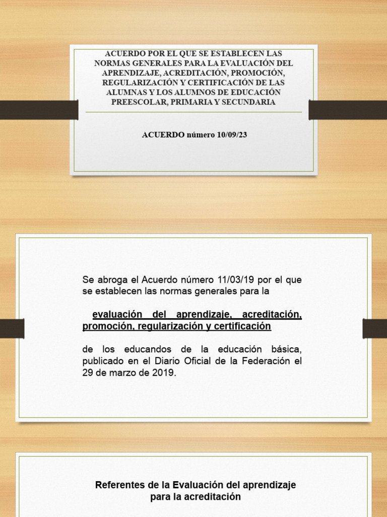 Acuerdo 10/09/23 sobre Evaluación Escolar | PDF | Educación de la ...