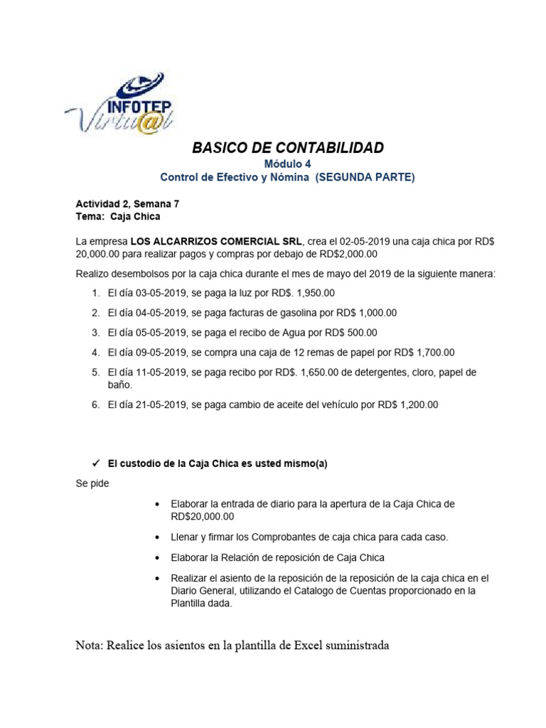 Actividad 1, Semana 7, Control de Efectivo | PDF