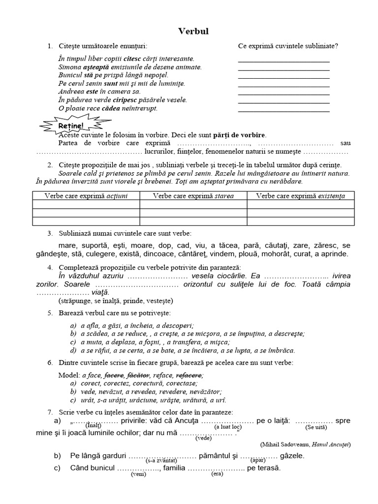 Verbul | PDF