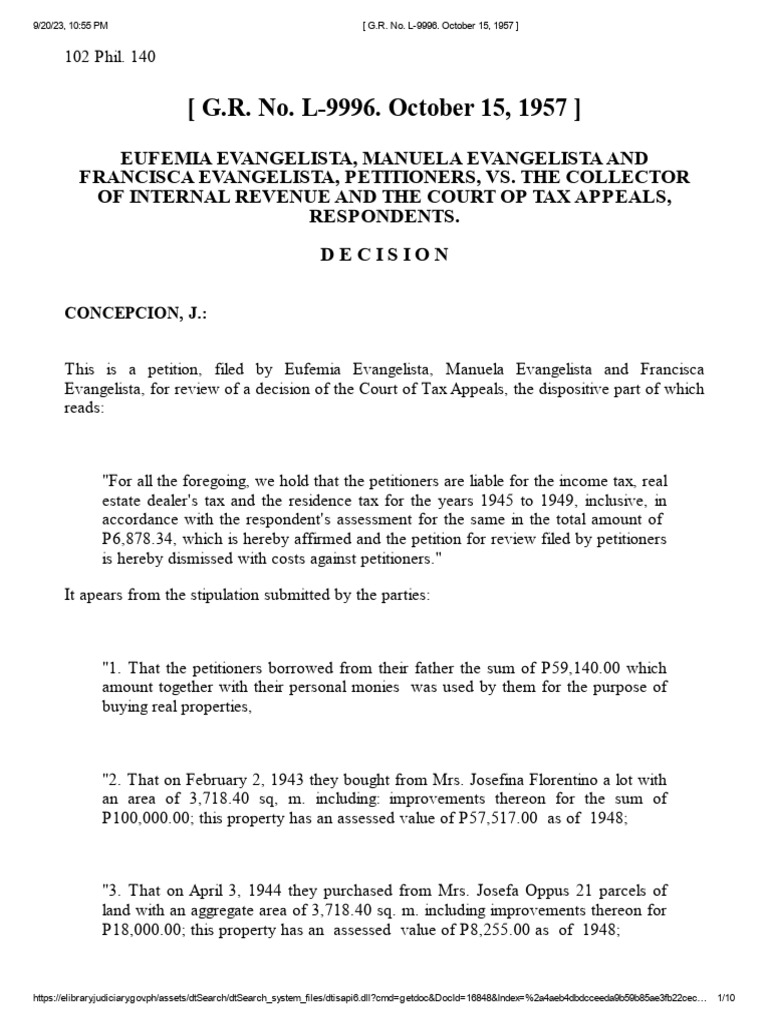 Eufemia evangelista v cir gr no l 9996 15 october 1957 pdf