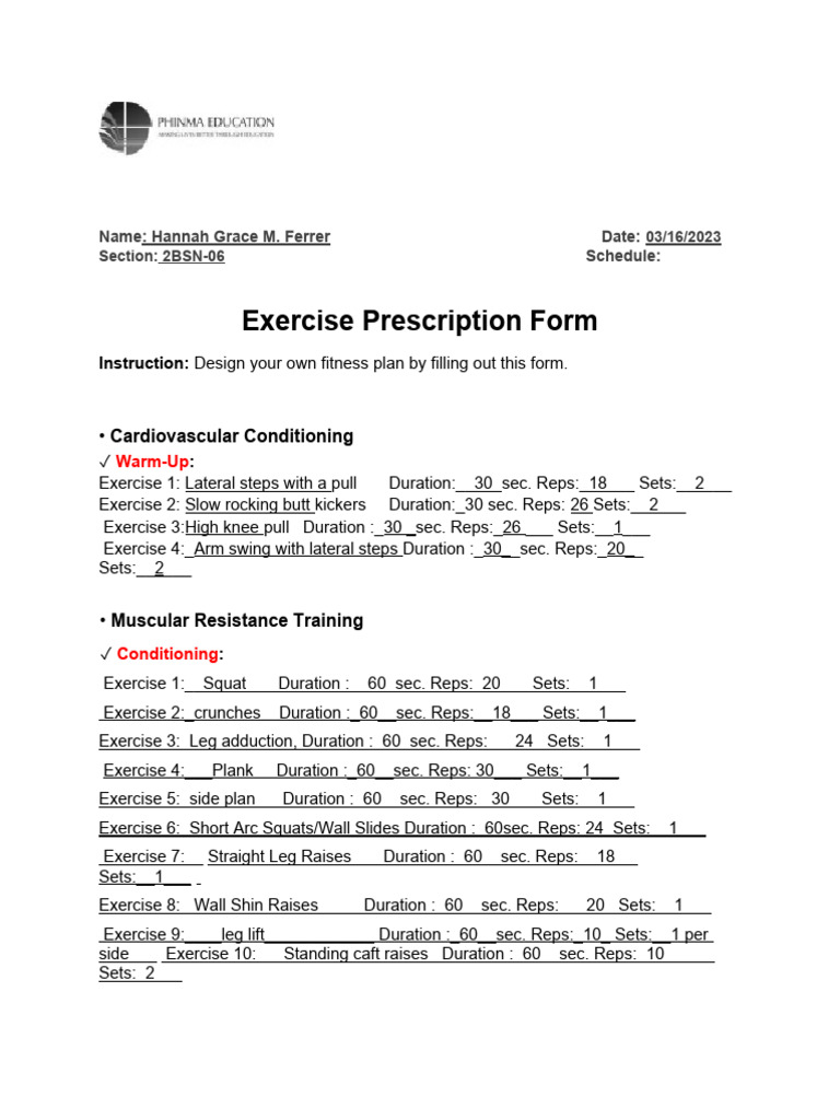 Fitt Program Example