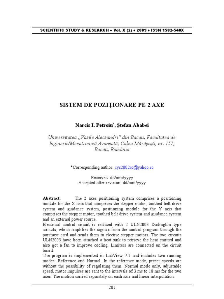 2-Axis Positioning System Design | PDF