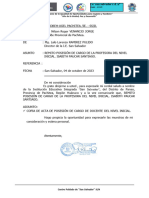 Of. 47 Remito Posesión de de Cargo de La Prof. Isabith Paucar Santiago
