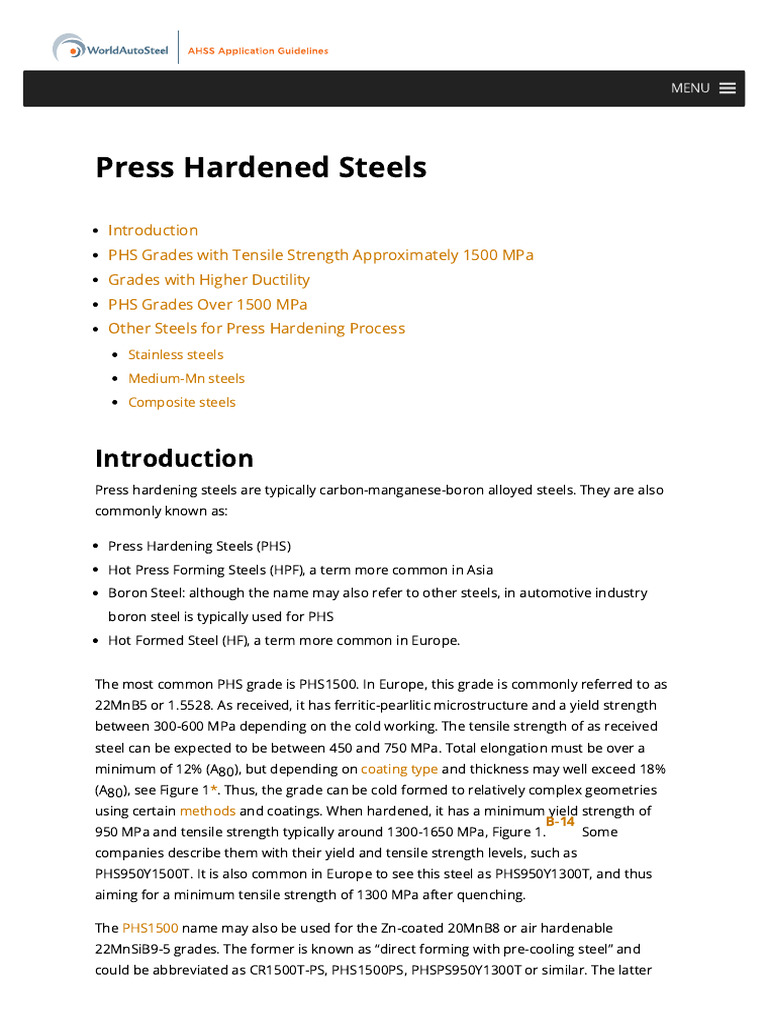 Press Hardened Steels Ahss Guidelines Download Free Pdf Steel