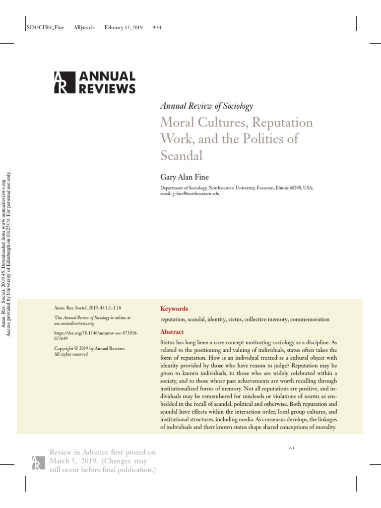 Fine gary alan 2019 moral cultures reputation work and the