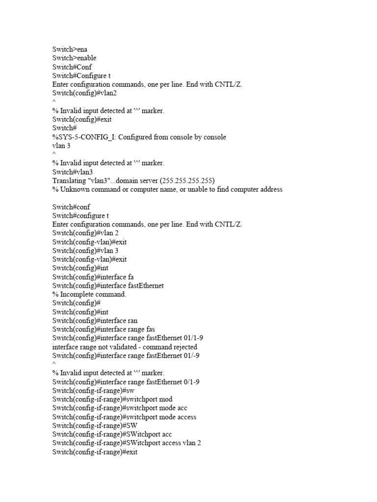 Switch PDF Network Switch Command Line Interface