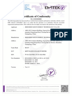 Certificat de Conformité Inverter MUST-EMC
