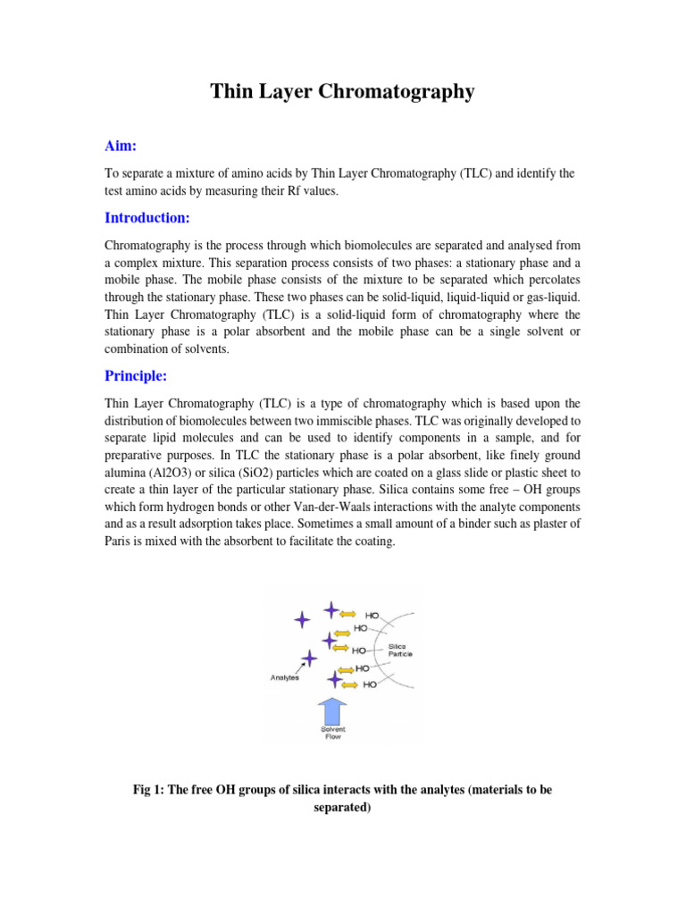 TLC Protocol for Amino Acid Separation | PDF | Thin Layer ...