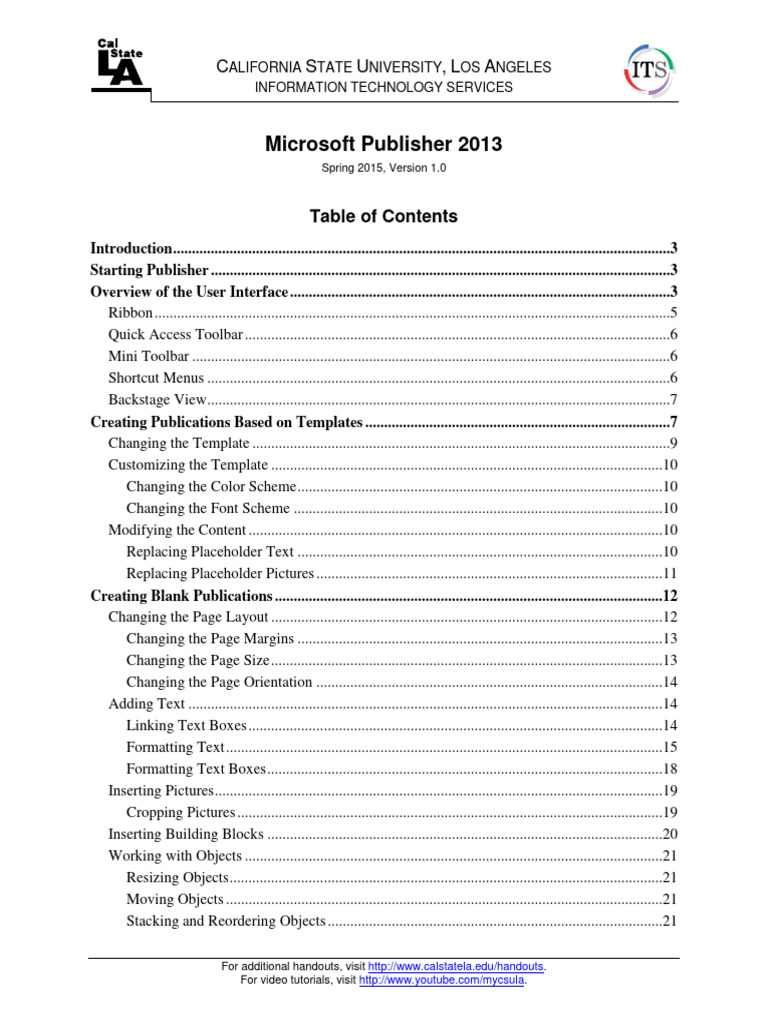 Microsoft Publisher 2013 Guide | PDF