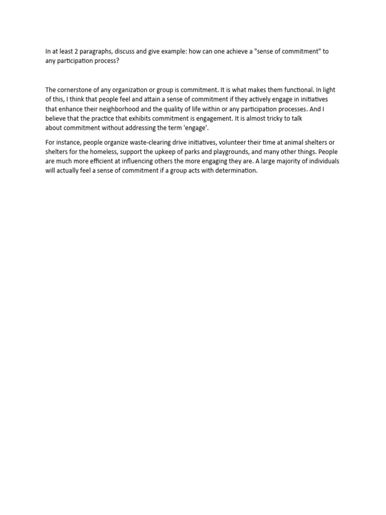 Building Commitment Through Engagement | PDF