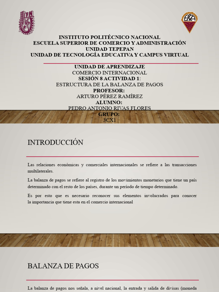 Estructura de la Balanza de Pagos | PDF | Balance de pagos | Comercio