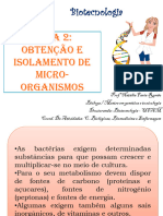 2 Obtenção e Isolamento de Microorganismos