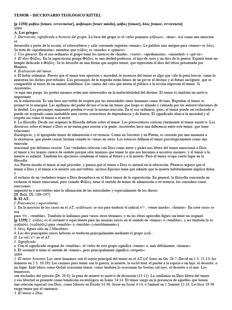Significado y origen del temor | PDF | Temor | Platón