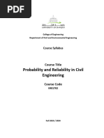 Probability and Reliability in Civil Engineering-Fall 20233-2024