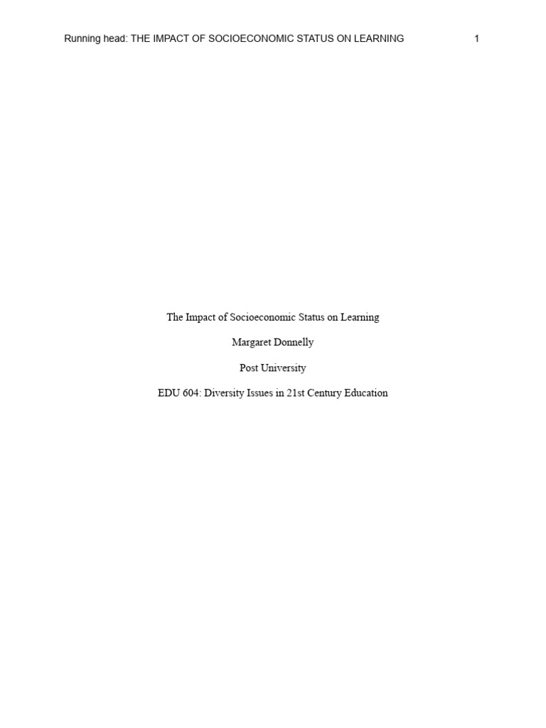 Socioeconomic Gap Issue Investigation PDF Socioeconomic Status