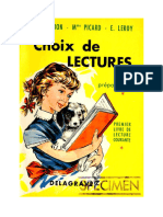 CP - Français - Choix de Lecture - Manuel de Lecture - Delagrave - 1958