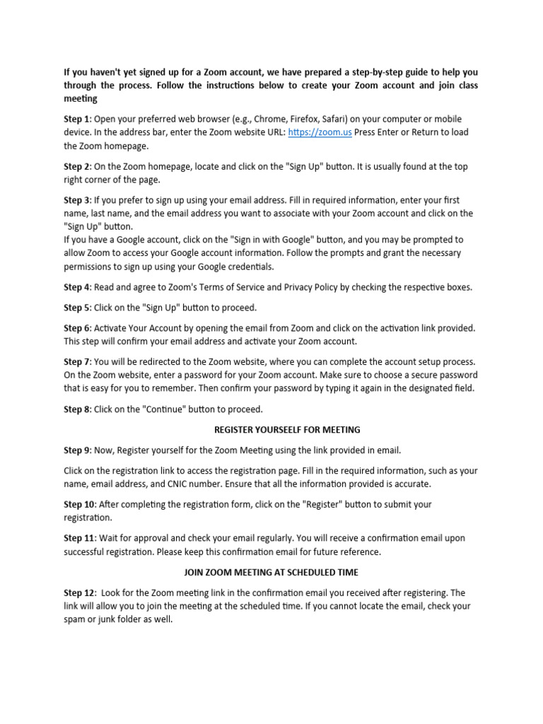 STEP by STEP Guide To JOIN Zoom Meeting PDF
