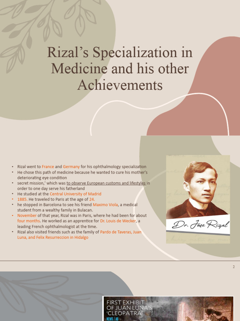 Rizal's Medical Specialization and Achievements | PDF