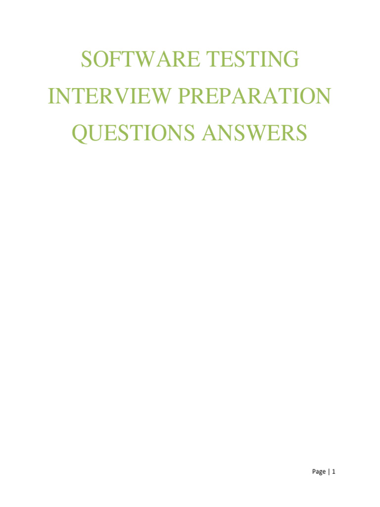 Software Testing Interview Preparation Questions Answers | PDF