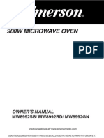 MW8992RD - 09 Cubic FT 900 Watt Microwave Oven Manual