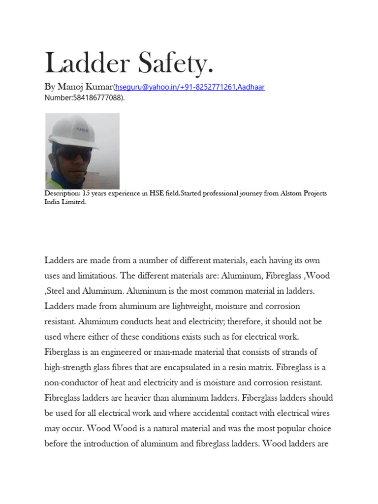 Ladder Safety. | PDF