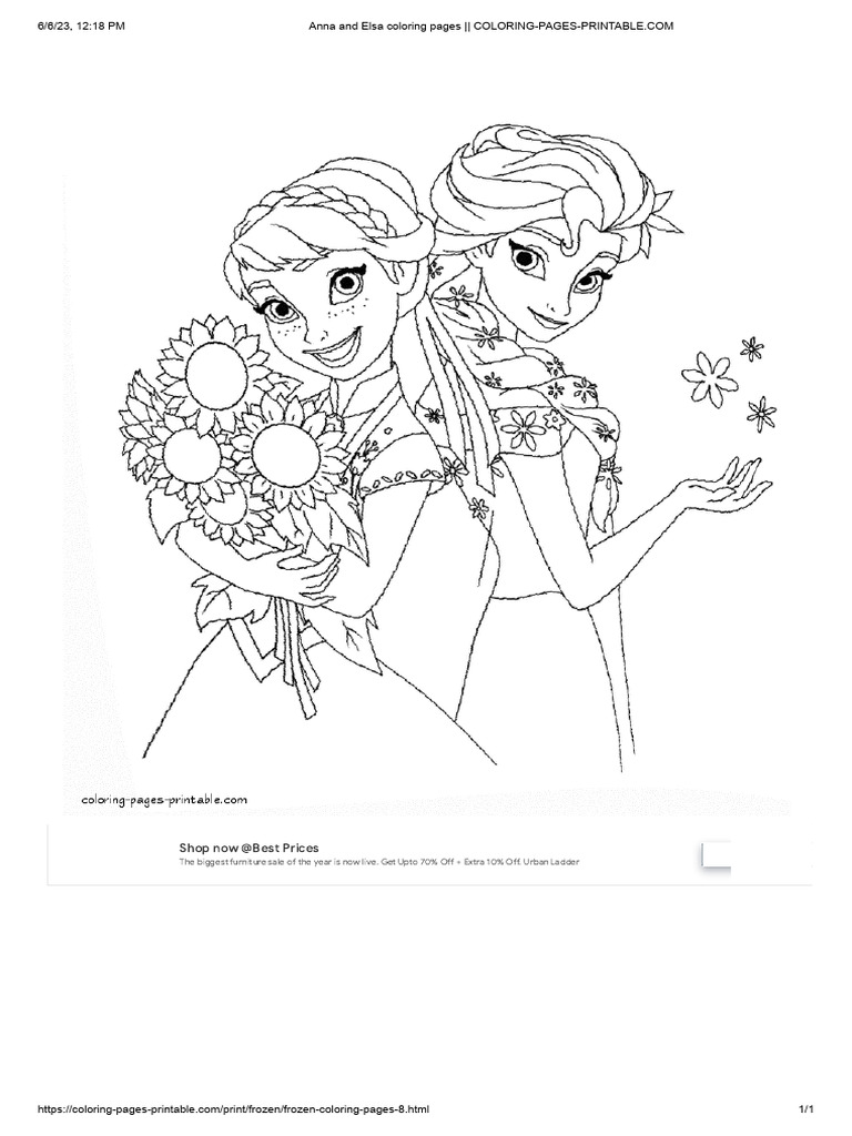 Anna and Elsa Coloring Pages | PDF